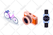 create vector isometric illustration for app and web
