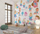 draw colourful wall mural for kids room