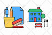 create outline,crisp vector line svg icon set