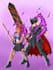 draw duelist and monster yugioh anime illustration
