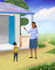 create cute african american children book illustrations