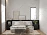 design a modern bedroom interior with realistic 3d renders