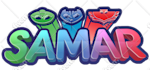 put your name or text on pj masks logo