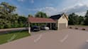 design landscape,3d modeling, backyard, patio, pool