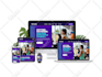 do multiple responsive screen mockups for pc, imac, iphone, ipad, macbook