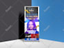 design retractable banner, roll up,  backdrop, ads, church