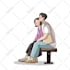 draw a cute couple illustration for gift or profile pictures