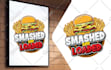 design food, restaurant, pizza, burger, bbq, drink, bakery logo