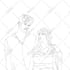 draw minimalist single line art cartoon couple portrait for a birthday gift