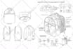 design school bag backpack tech pack cad flat sketch for manufacturing