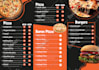 design digital food menu, burger flyer, poster, pizza, hotel menu