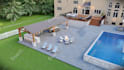 design backyard front yard garden pool patio deck terrace 3d landscape rendering