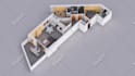 convert 2d architecture plan to 3d floor plan with sketchup model and rendering