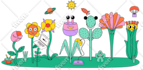draw vector plants, fruits and vegetables illustration
