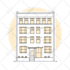 draw flat line building or construction illustration