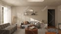 do home decorating plan with 3d model, render for bedroom, living room, kitchen