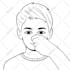 create simple line art illustrations, digital, black and white, character art
