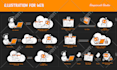 create vector flat illustration for all needs