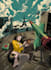 make illustration in american comic cmyk halftone printing style
