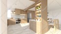 do 3d interior design of kitchen home office studio apartment living room