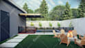 design backyard front yard garden pool patio deck terrace 3d landscape rendering