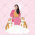 illustrate you and plants, colorful, flat art, pop art