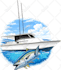 create line art or illustration of boat, yacht, car, object