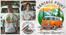 design vintage graphic t shirt artwork for apparel and merch