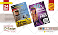 design id badge, lanyard, name card, press pass
