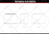 create flat sketch and technical drawing of clothing