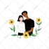 draw a cute couple illustration for gift or profile pictures