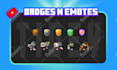 draw custom cute youtube loyalty badges and twitch emotes