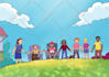 create a cute childrens book illustration