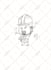 draw fun cartoon line art in 5 dollar