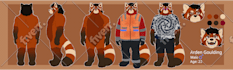 draw a reference sheet and art of your furry character
