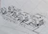 do architectural hand  sketch and rendering
