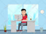 draw cartoon character in flat design vector style