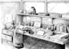 draw a detailed black and white engraving style illustration