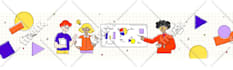 create 2d graphic illustration website banner advertising ui