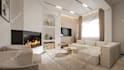 do 3d interior design of kitchen home office studio apartment living room