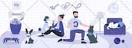 create unique flat illustration for website, app, animation