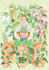 illustrate you and plants, colorful, flat art, pop art