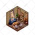 draw 2d isometric room or house