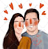 illustrate cute couple or family portrait