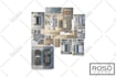 create 3d floor plan with colorful furniture, full texture