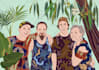 illustrate you and plants, colorful, flat art, pop art