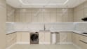 create modern 3d kitchen design and realistic rendering
