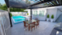 do landscape ,garden design, backyard, pool, and patio