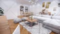 render 3d interior design house home villa apartment kitchen living room bedroom
