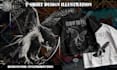 do graphic t shirt design in cartoon illustration for clothing